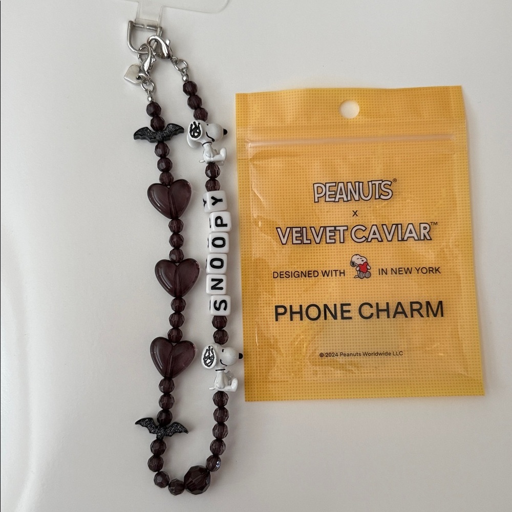 Velvet Caviar Black Snoopy Phone Charm
